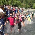 6- and 7-year-olds finish the swim.
