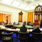 Dunedin City council's finance and strategy committee.  Photo by Craig Baxter