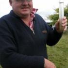 Hillend Farmer Allan Roulston welcomes last weekends rain. Photo by Glenn Conway.