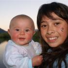 All smiles . . . Kiera O’Neill (5 months) and Tyla Toheriri-O’Neill (10), from Ranfurly, at the...