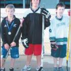 Goal scorers for Alexandra Flames Ice Hockey Peewees team (from left) captain James Bailey (11),...