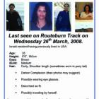 The leaflet released by the police in the search for Liat Okin.  Photo from NZ Police