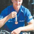 James Pollard (20), of Alexandra, with the bronze medal ranking him third in New Zealand senior men’s downhill mountain biking.