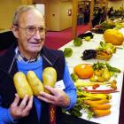 Dave Young (80) with his prize-winning lisetta potatoes at the Dunedin Horticultural Society's...