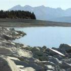 Lake Pukaki lies well below its normal waterline yesterday as lack of rain shows its effects on...