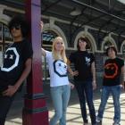 Modelling the T-shirts are, from left, Vaz Rajan, 21, Jennifer Hancox, 20, Min Oliver, 26,...