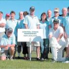 The Central Otago Wanders cricket team and supporters on their home wicket at Clyde.