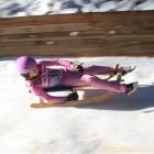 Jessika Dunford (15), of Christchurch, tears down the track during the luge training camp at...