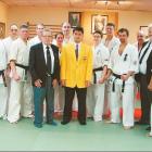 Impressive line-up: Bannockburn Kyokushin Karate instructor Astrid Geneblaza (centre) at a...