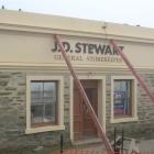 The former Bannockburn store's facade is braced as its roof is replaced in accordance with New...