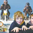 Lee Stream Primary School pupils Ethan Beattie and Brodie Beattie play in the snow near their...
