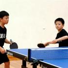 Brothers Logan (left) and Nathan Xu train at the Lion Foundation Arena in Dunedin yesterday....