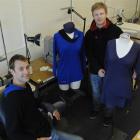 Business partners Paul Fallon (seated) and Hayden Seddon at the Dunedin Fashion Incubator. The...