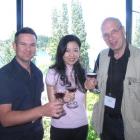 (From left) Dan Sims, of Melbourne's Pinot Unearthed, influential Hong Kong critic Jeannie Cho...