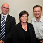 (from left) Westpac area business manager Phil Moore, Otago Chamber of Commerce president Ali...