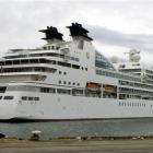 <i>Seabourn Sojourn </i>in Port Chalmers yesterday. Photo by Jane Dawber.