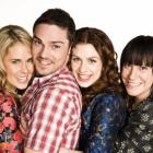 Jay Ryan stars as Kev in Go Girls with (from left) Anna Hutchison (Amy), Alix Bushnell (Britta)...
