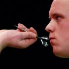 'Mighty' Michael van Gerwen, of the Netherlands, in action  during the  world darts ...