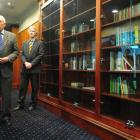Otago Cricket Association patron Iain Gallaway (left) and OCA chairman Murray Hughes open the...