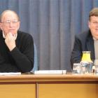 Queenstown Mayor Clive Geddes and Queens-town Lakes District chief executive Duncan Field talk to...