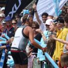 Scenes from last year's Challenge Wanaka: Men's title winner Chris McDonald (Australia) greets...