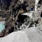 The missing piece of road at "Devil's Elbow" yesterday on the historic Skippers Rd. Photo by...