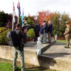 A cameraman films Sergeant Tyrone Rapana, of Waiouru, who is hosting a television series on war...