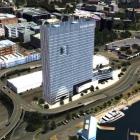 A computer-generated image of the  proposed hotel overlooking the Steamer Basin. Image by...