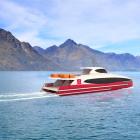 A concept image of the new Southern Discoveries Spirit of Queenstown catamaran on Lake Wakatipu....