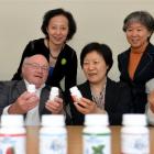 A delegation from Sinopharm visiting Blis Technologies last November. (Front, from left)...