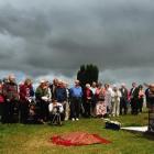 A  descendent of Minnie Dean, Paula Wells, reads some words on behalf of the family at the...