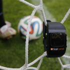 A GoalControl watch reads ''goal''  as a football rolls fully behind the goal line during a...