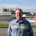 A happy New Zealand Aluminium Smelters chairman Brian Cooper outside the Tiwai Point smelter...