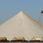 A haulage truck arrives at Rio Tinto's Dampier Salt Ltd production facility at Port Hedland,...