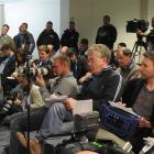 A large media contingent is reporting on England's Rugby World Cup team. Photo by Peter McIntosh.
