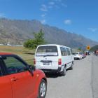 A line of cars  by the Frankton golf course is a regular  feature as airport users occupy the...