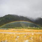 A rainbow as we set off from Mt Cook. Photos by Rebecca Ryan.