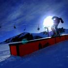 A rider explores options in the Remarkable Minipark terrain park at Saturday's Picnic in the park...