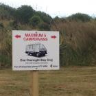 A sign at Ocean View Recreation Reserve. Photo by ODT.