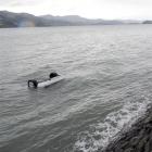 A submerged car near Glenfalloch recently. Photo by Craig Baxter.