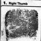 A thumbprint from Robin Bain, taken shortly after his death.  Photo from NZ Police.