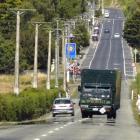 A truck drives along Riccarton Rd, which could be an alternative freight route in the future....