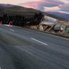 A truck rolled  north of Omarama early this morning. Supplied photo.