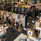 A view of mostly North Island tourism exhibition booths, where appointments with travel buyers...