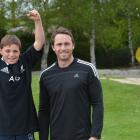 Abbotsford School pupil Logan Whitty with All Black and former Abbotsford School pupil Ben Smith,...