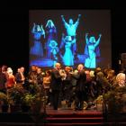 About 50 business owners, musicians, actors and supporters of the Otago Theatre Trust gather on...