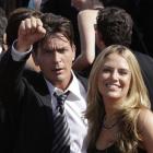 Actor Charlie Sheen with his wife Brooke Mueller. (AP file photo)