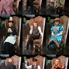 Actor Nick Dunbar displays some of the 72 costumes in the 100-minute show The Hound of the...