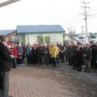 Addressing some of the more than 300 people who gathered in Balclutha yesterday to show their...