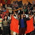 Afghan sisters Fahima (left) and Mozdha (right) Ahmadi, of Kabul, celebrate their culture with...